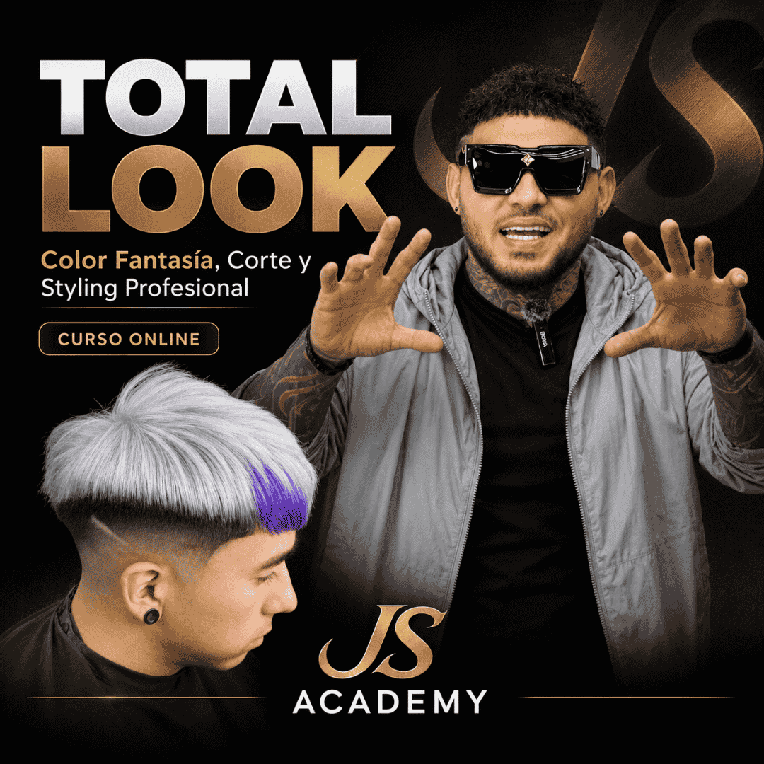 Total Look Color Fantasía: Decoloración, Corte y Styling Profesional